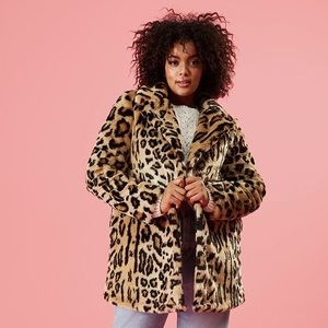 Forever 21 Plus Size Faux Fur Leopard Print Coat, Size: Plus 2x Worn Once.